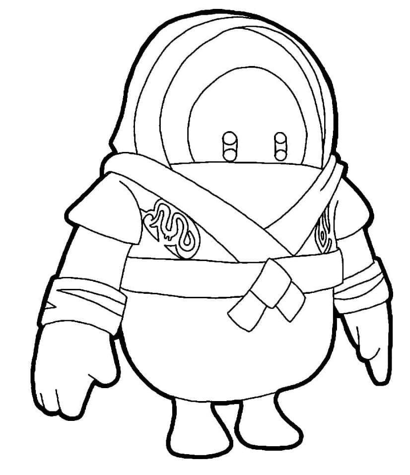 Fall Guys Fighter coloring page