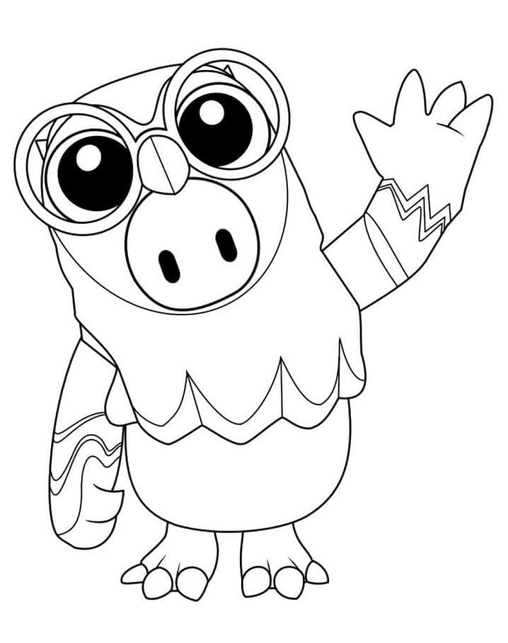 Fall Guys Owl coloring page - Download, Print or Color Online for Free