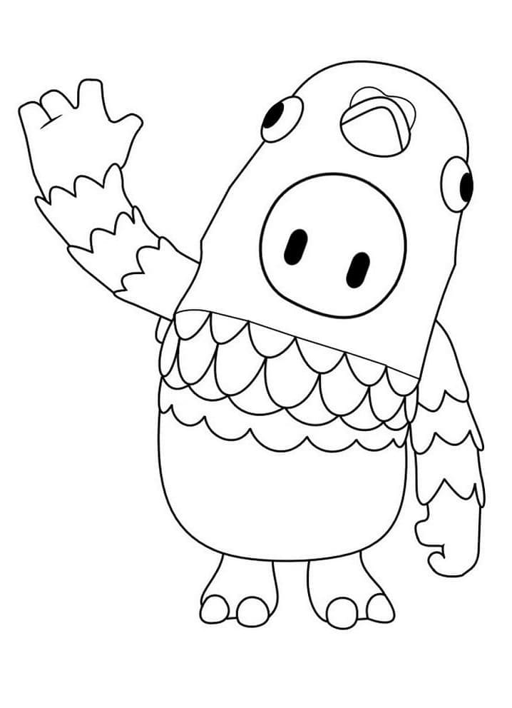 Fall Guys Pigeon coloring page - Download, Print or Color Online for Free