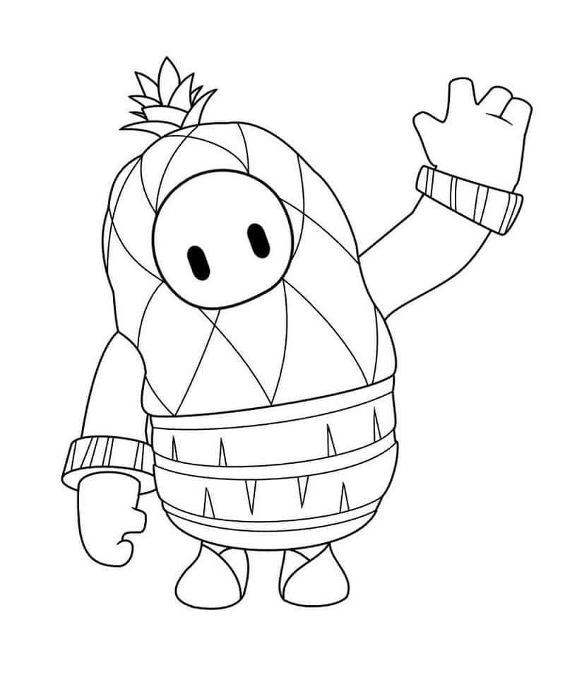 Fall Guys Pineapple coloring page - Download, Print or Color Online for ...