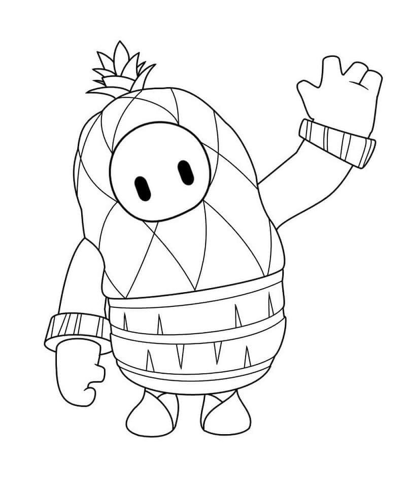 Fall Guys Pineapple coloring page