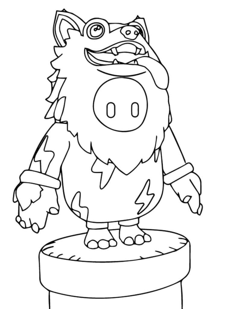 Fall Guys Wolf Character coloring page