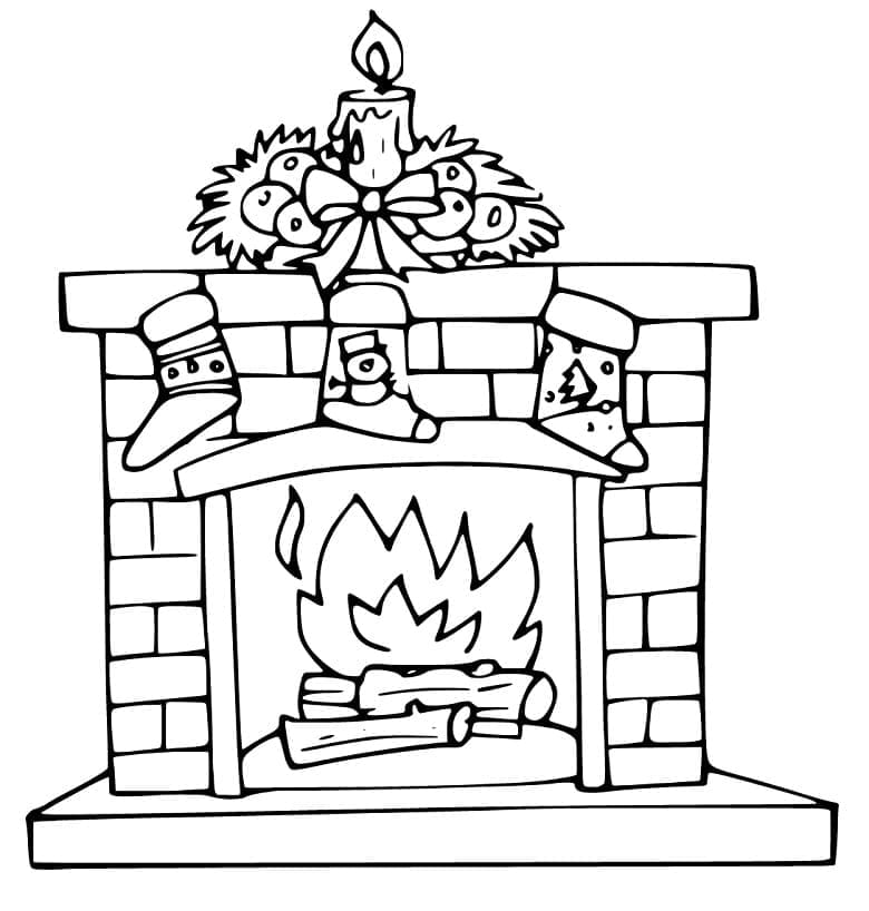 Fireplace Free For Kids Coloring Page - Download, Print Or Color Online 