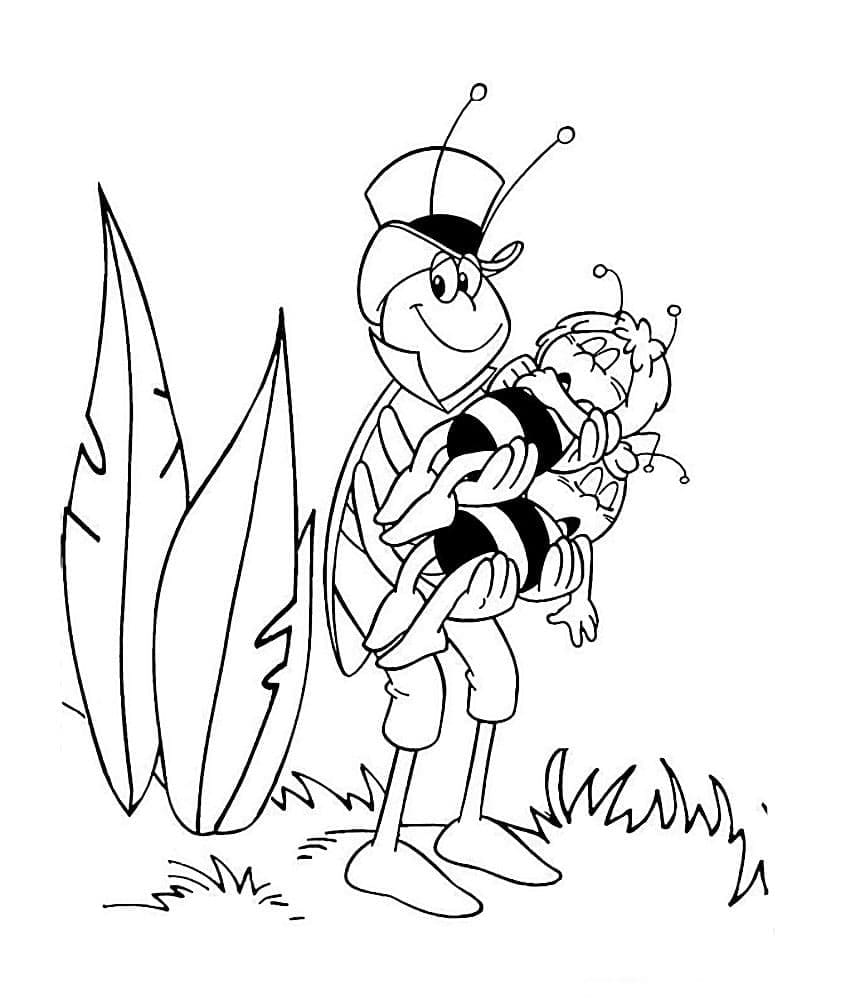 Flip with Willy and Maya coloring page