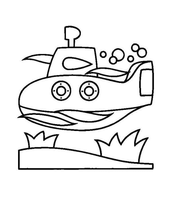 Free Drawing of Submarine coloring page