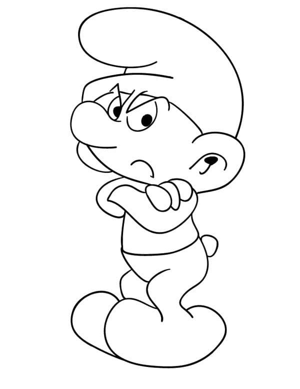 Free Grouchy Smurf coloring page