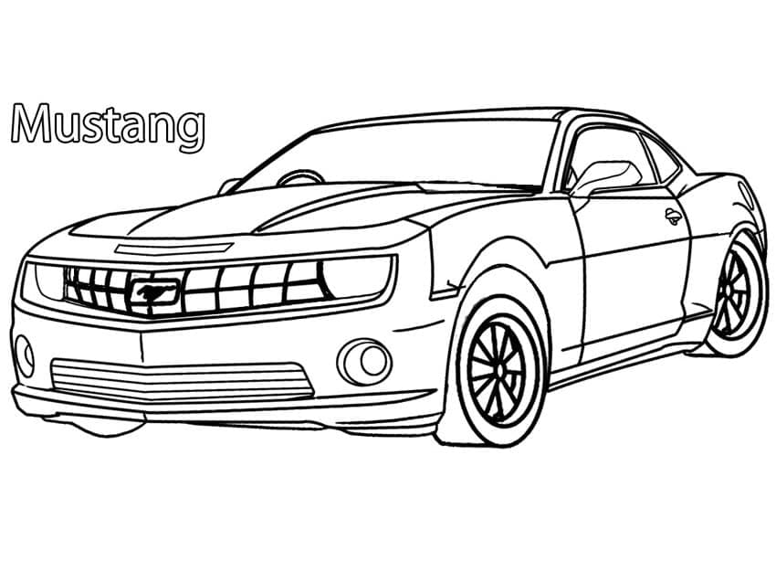 Free Mustang coloring page