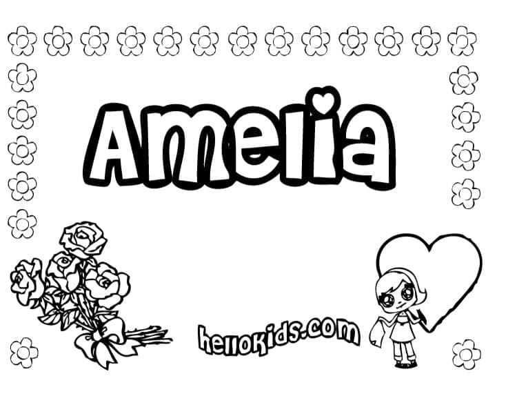 Amelia Printable Coloring Page Download Print Or Color Online For Free
