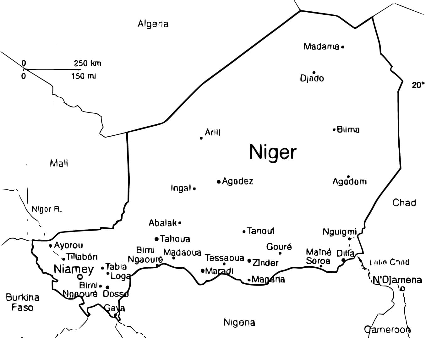 Free Printable Niger Map