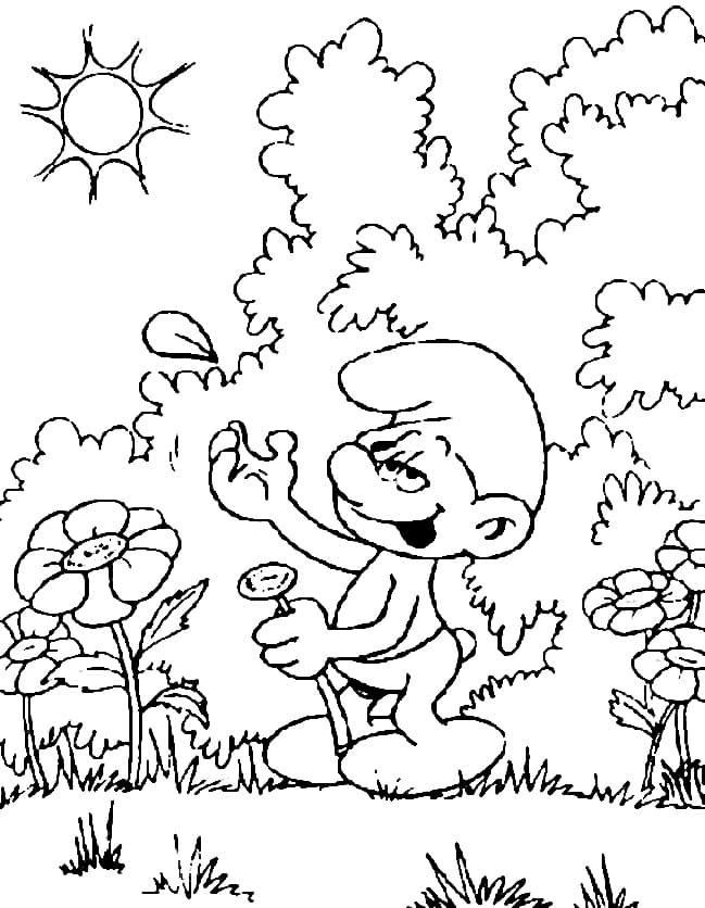 Free Smurf coloring page