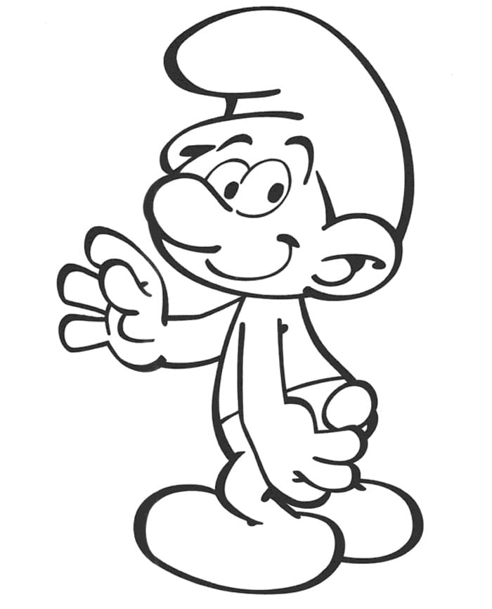 Friendly Clumsy Smurf coloring page