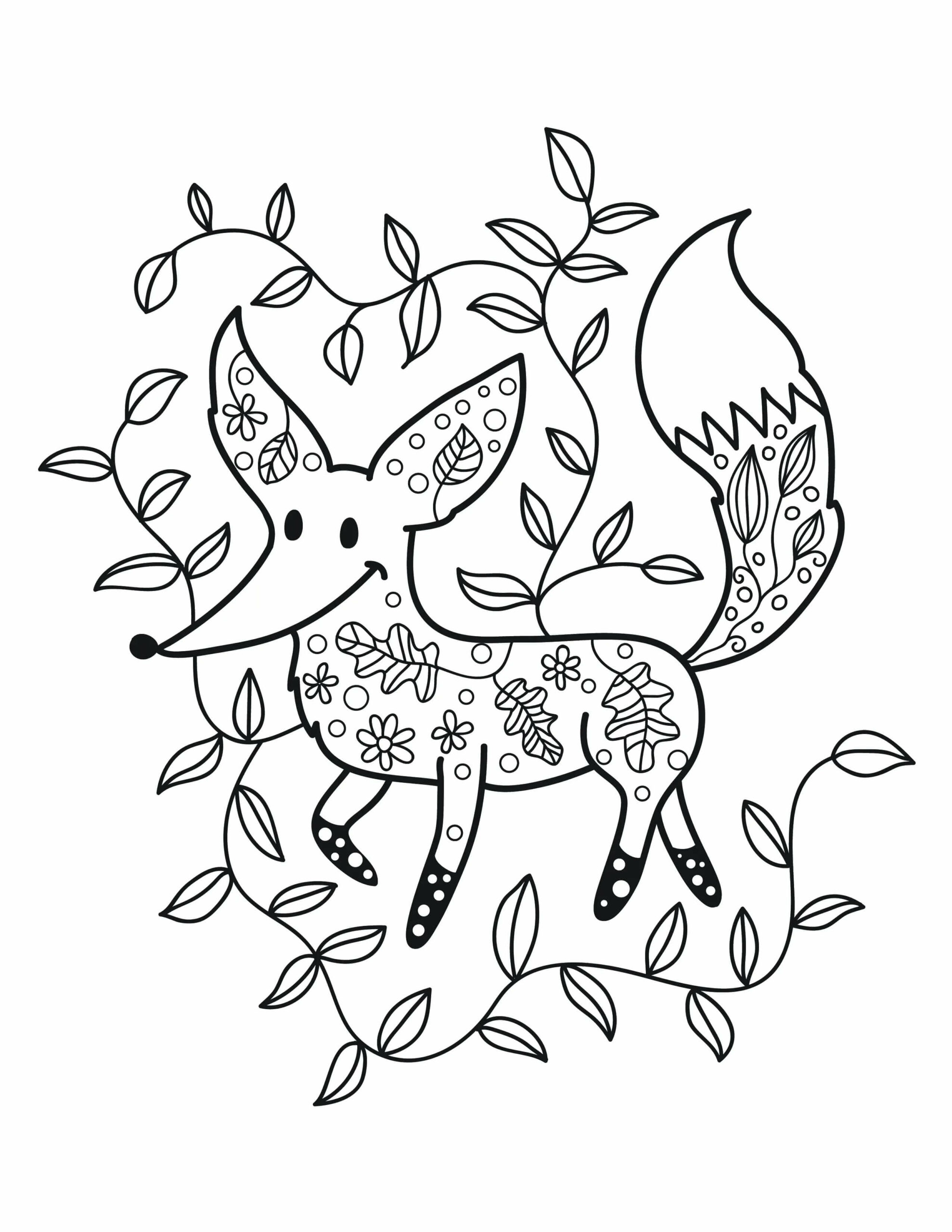 Funny Fox Mandala coloring page