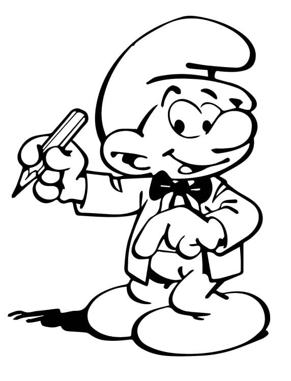 Gentle Smurf coloring page