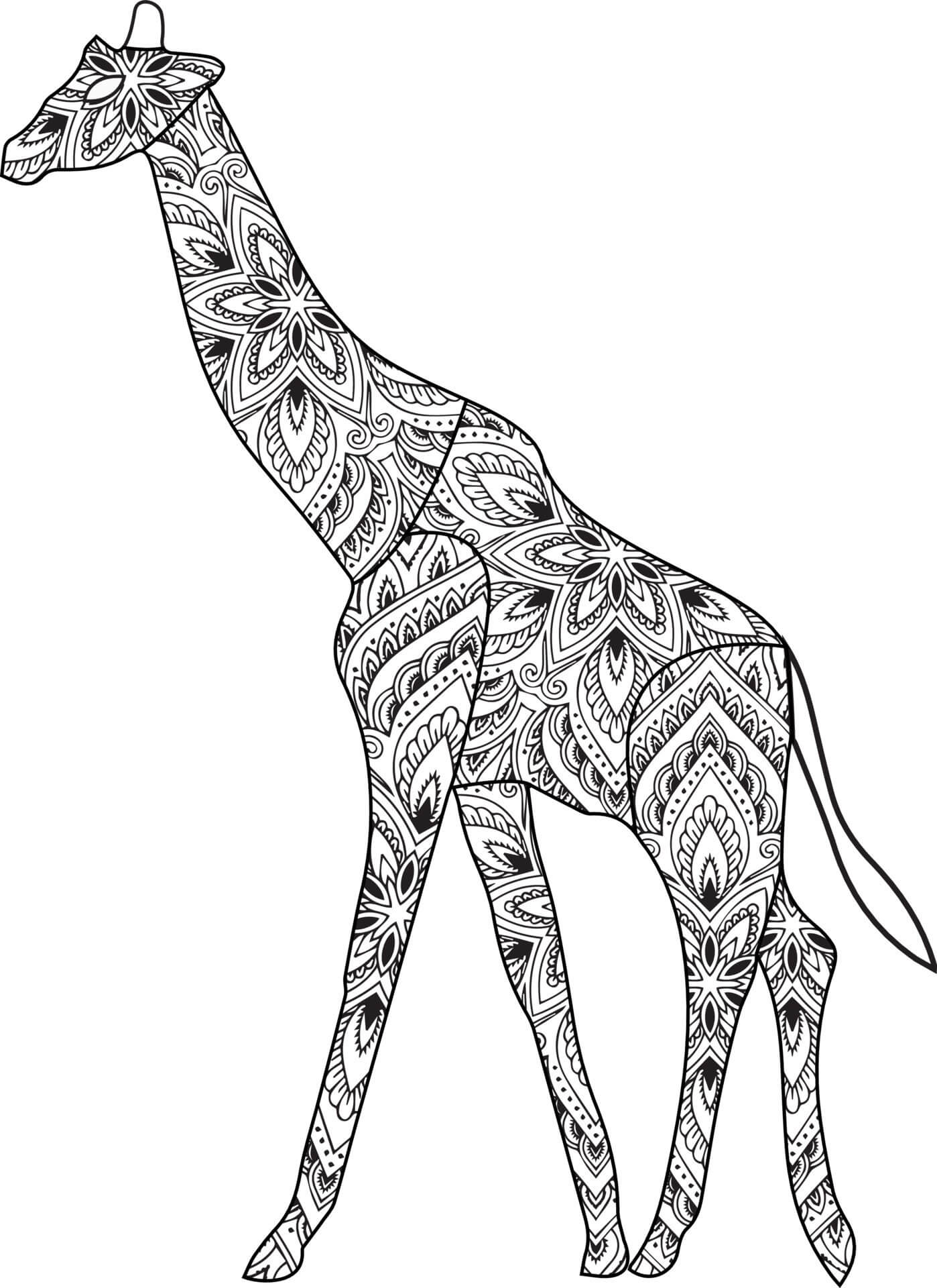 Giraffe Walking Mandala