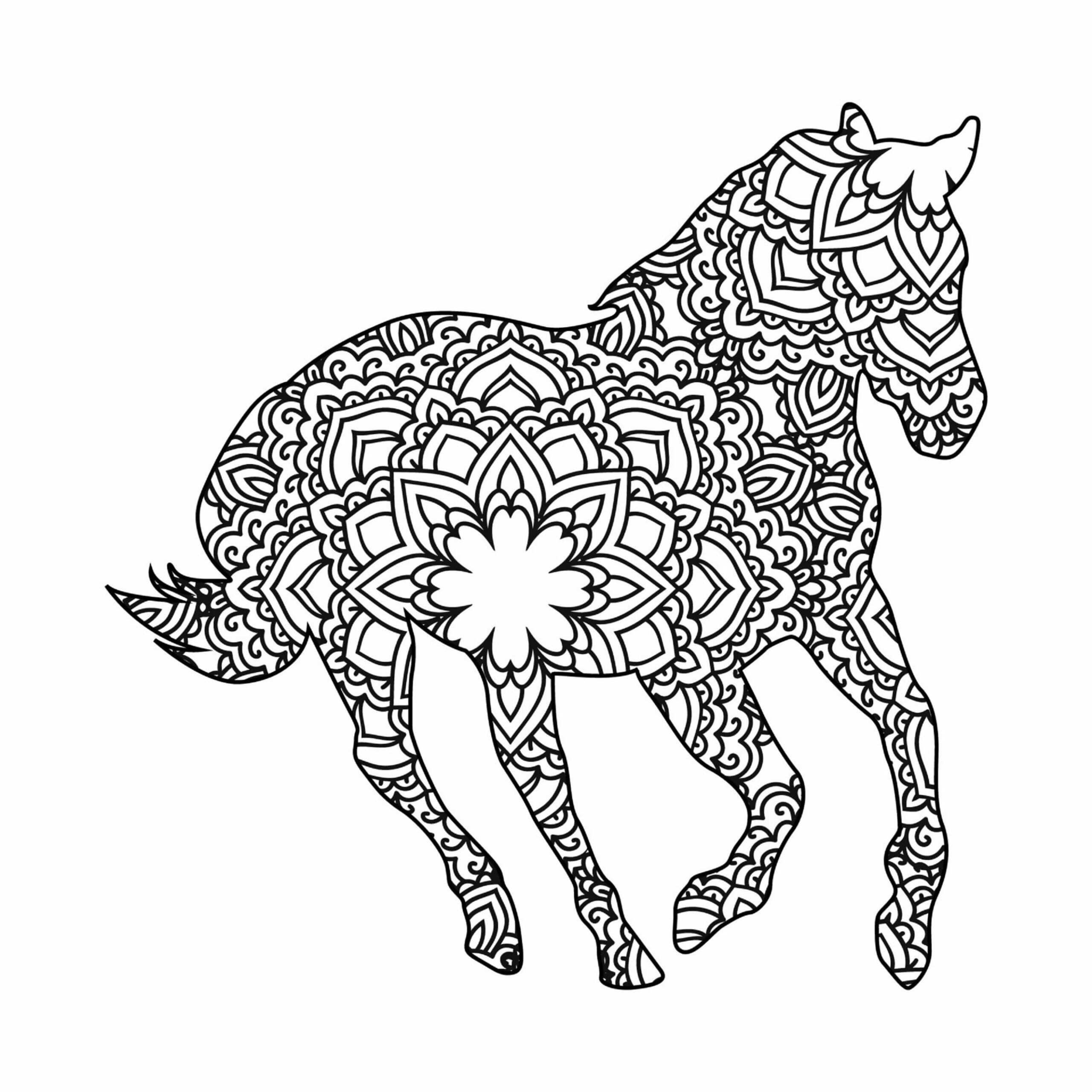 Good Horse Mandala coloring page