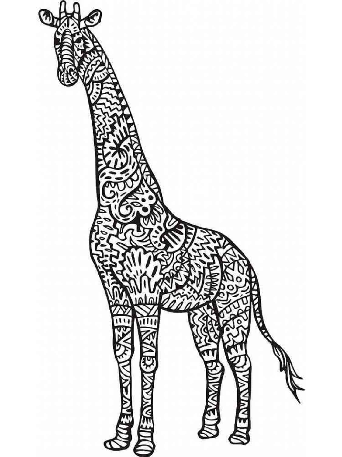 Great Giraffe Mandala coloring page