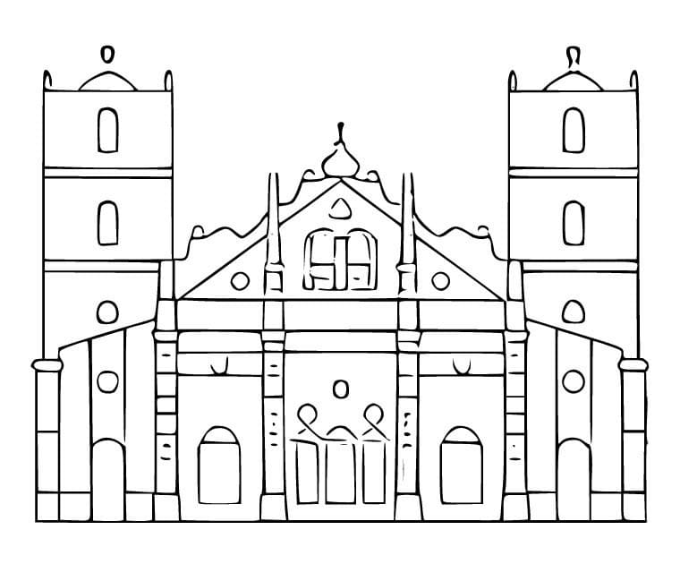 Great Mosque of Porto-Novo coloring page