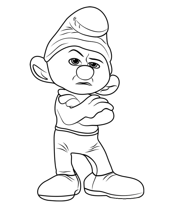 Grouchy Smurf coloring page