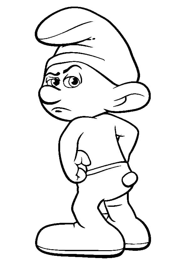 Grouchy Smurf in The Smurfs coloring page