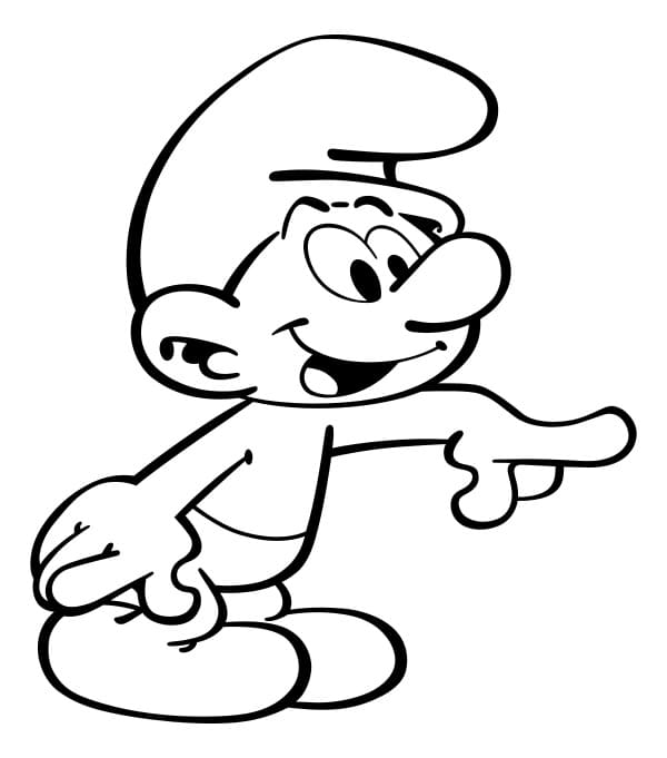 Happy Clumsy Smurf coloring page