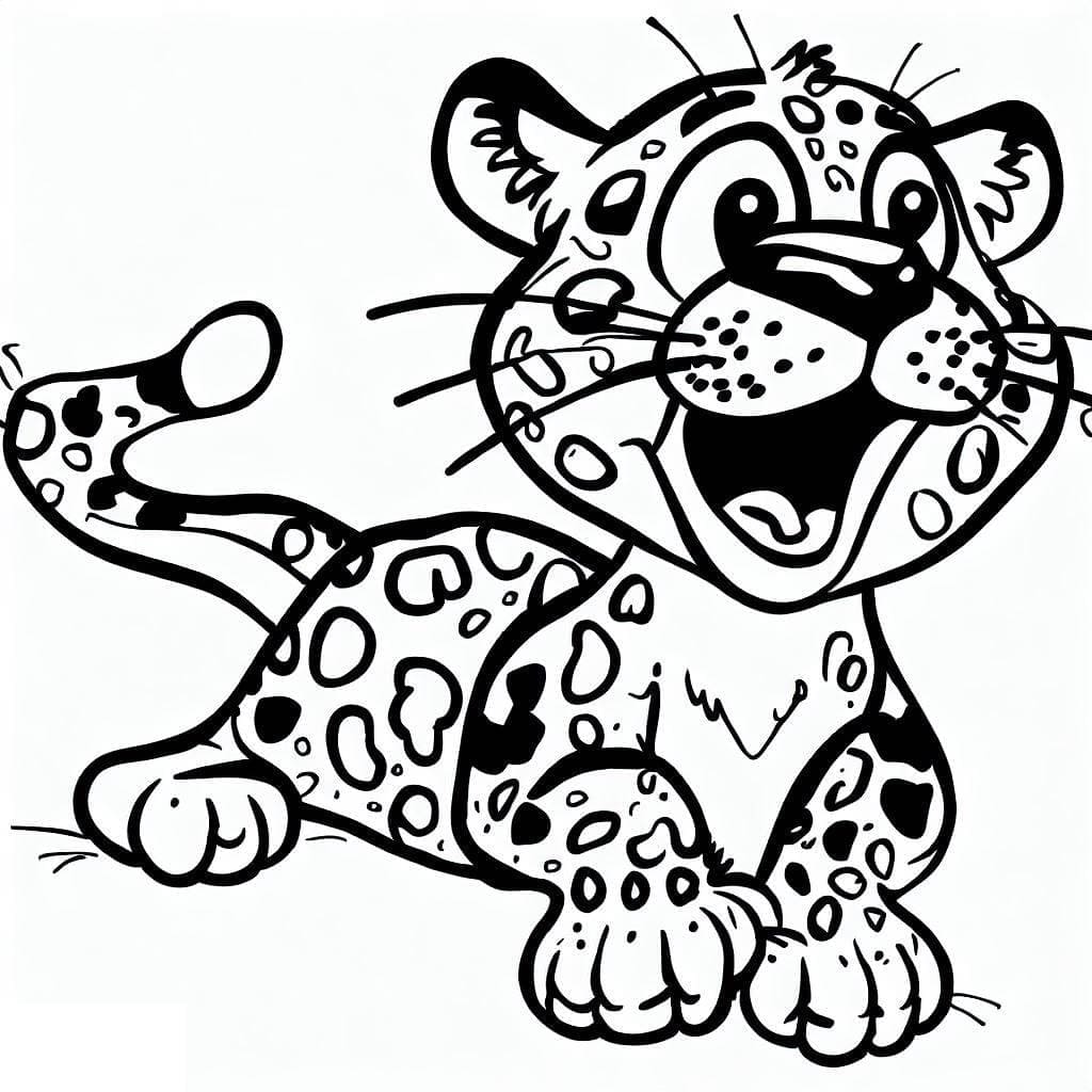 Happy Leopard coloring page - Download, Print or Color Online for Free