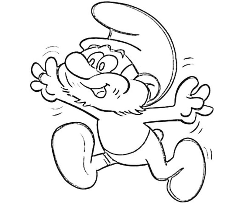 Happy Papa Smurf coloring page