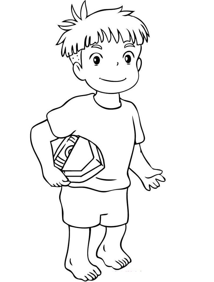 Happy Sosuke coloring page