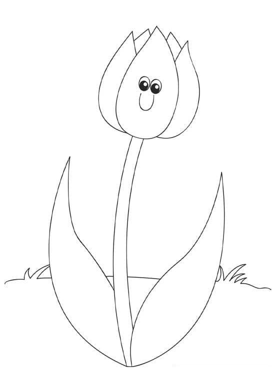 Happy Tulip coloring page