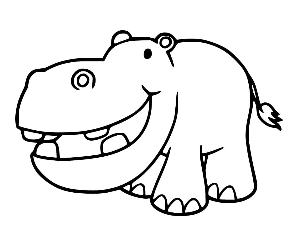 Hilarious Hippo coloring page