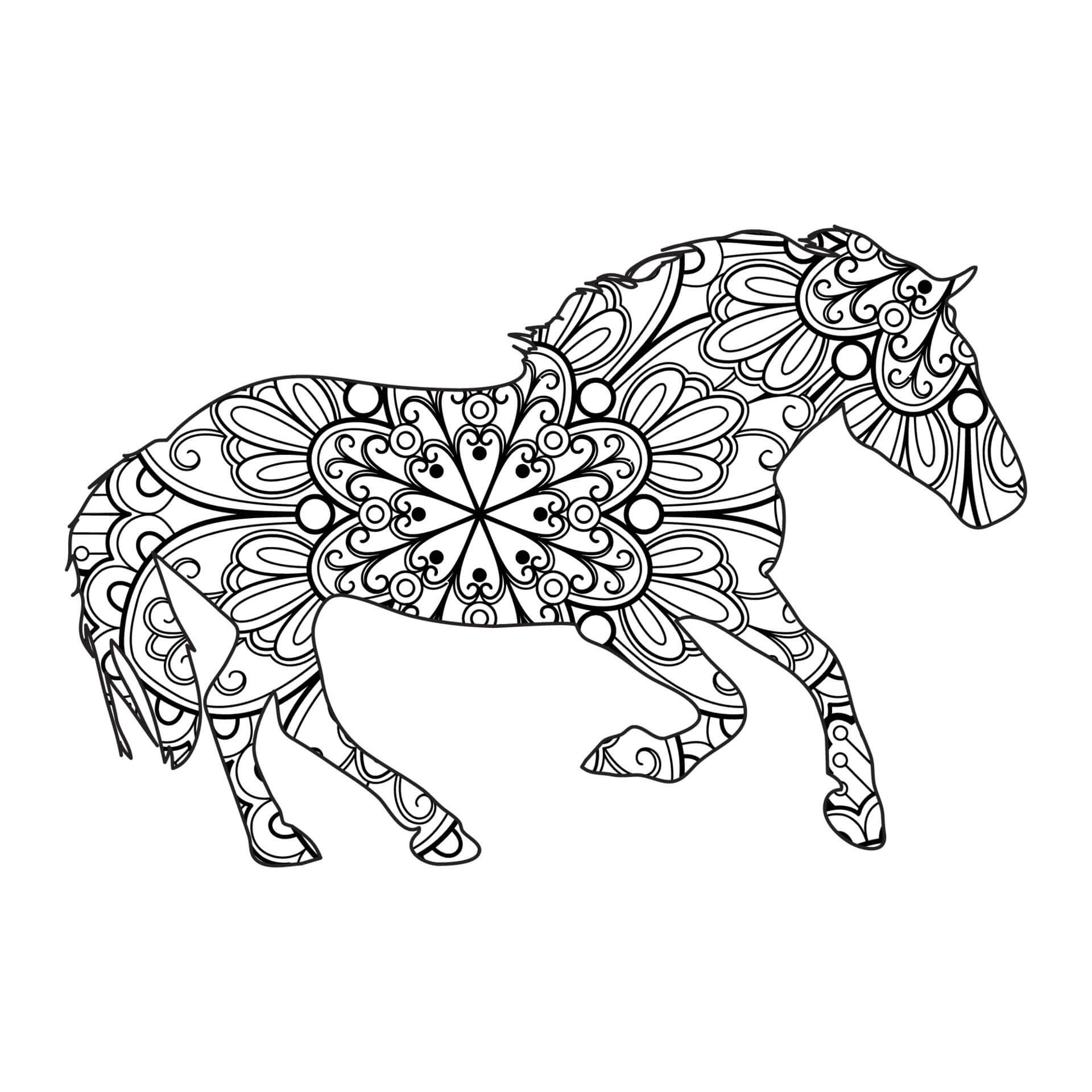Horse Walking Mandala coloring page - Download, Print or Color Online ...