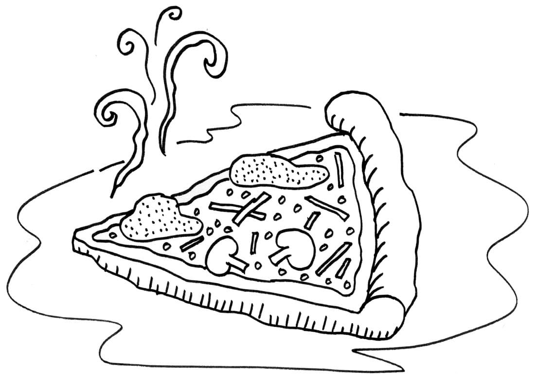 Hot Pizza Slice coloring page