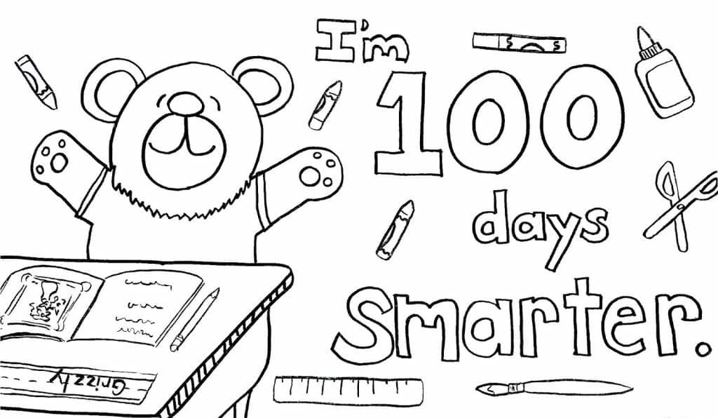 I’m 100 Days Smarter coloring page