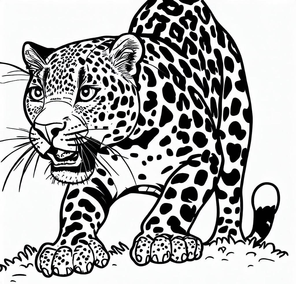 Leopard in the Wild coloring page - Download, Print or Color Online for ...