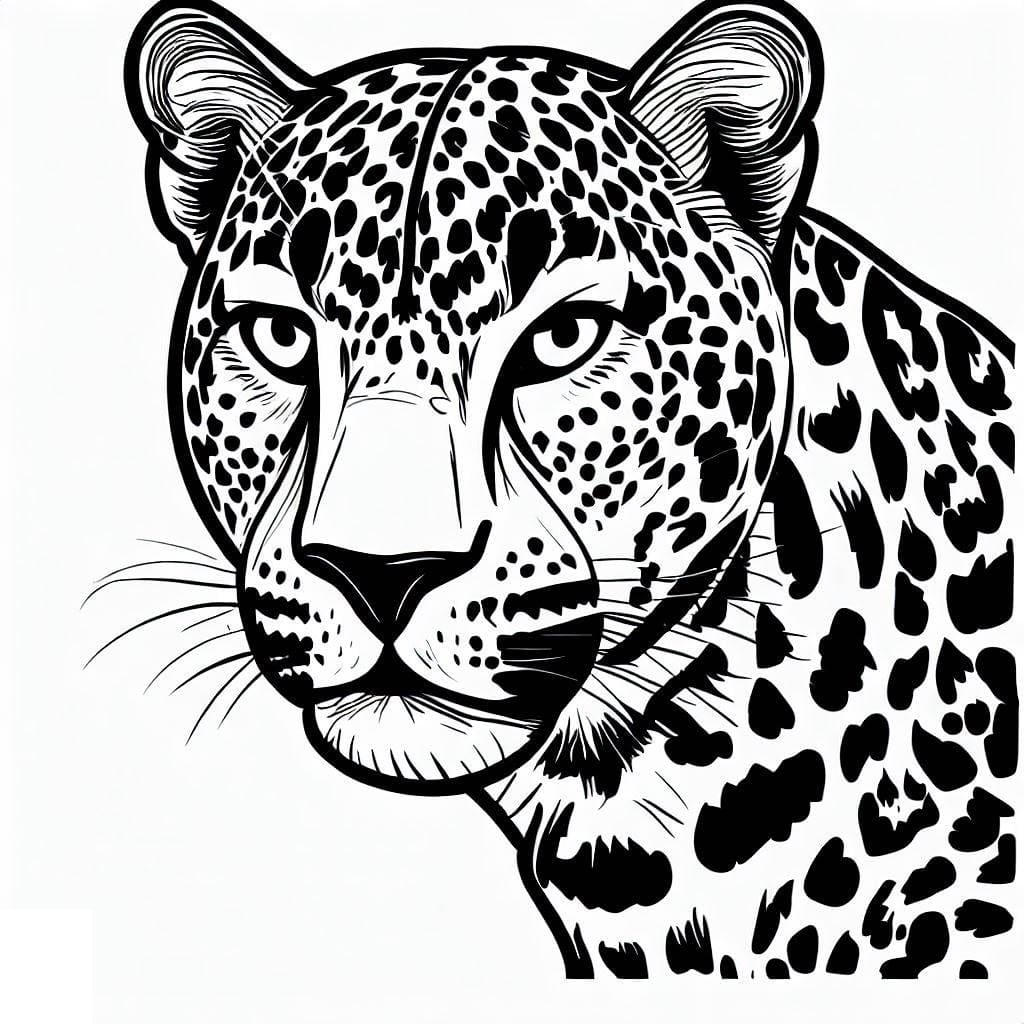 Leopard Portrait coloring page - Download, Print or Color Online for Free