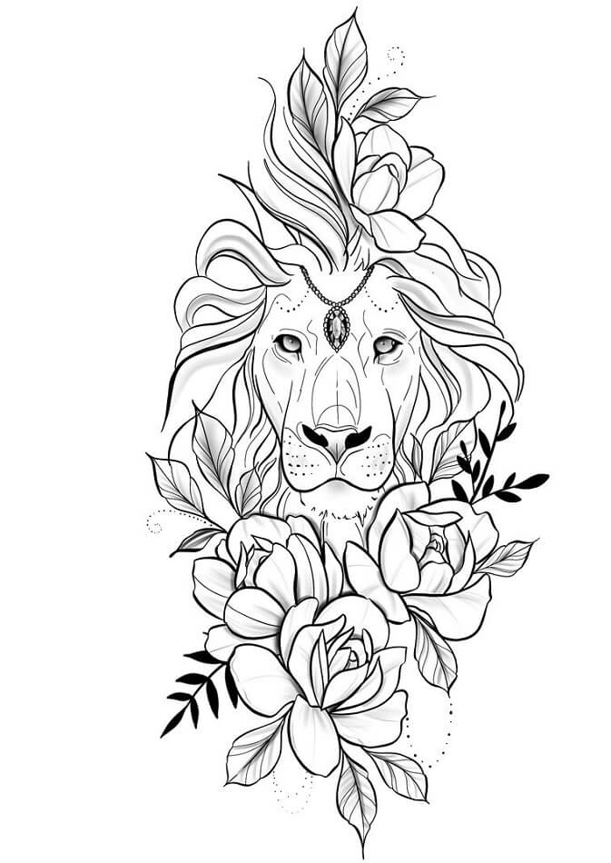 Lion Face – sheet 2 coloring page