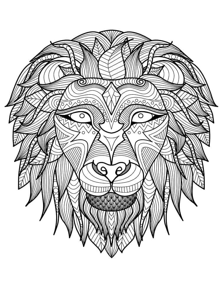 Lion Head Mandala coloring page