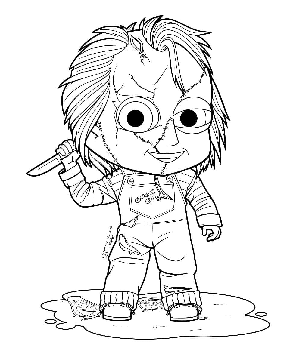 Little Chucky coloring page