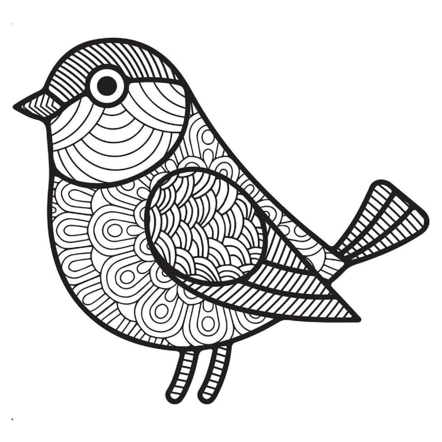 Lovely Bird Mandala coloring page