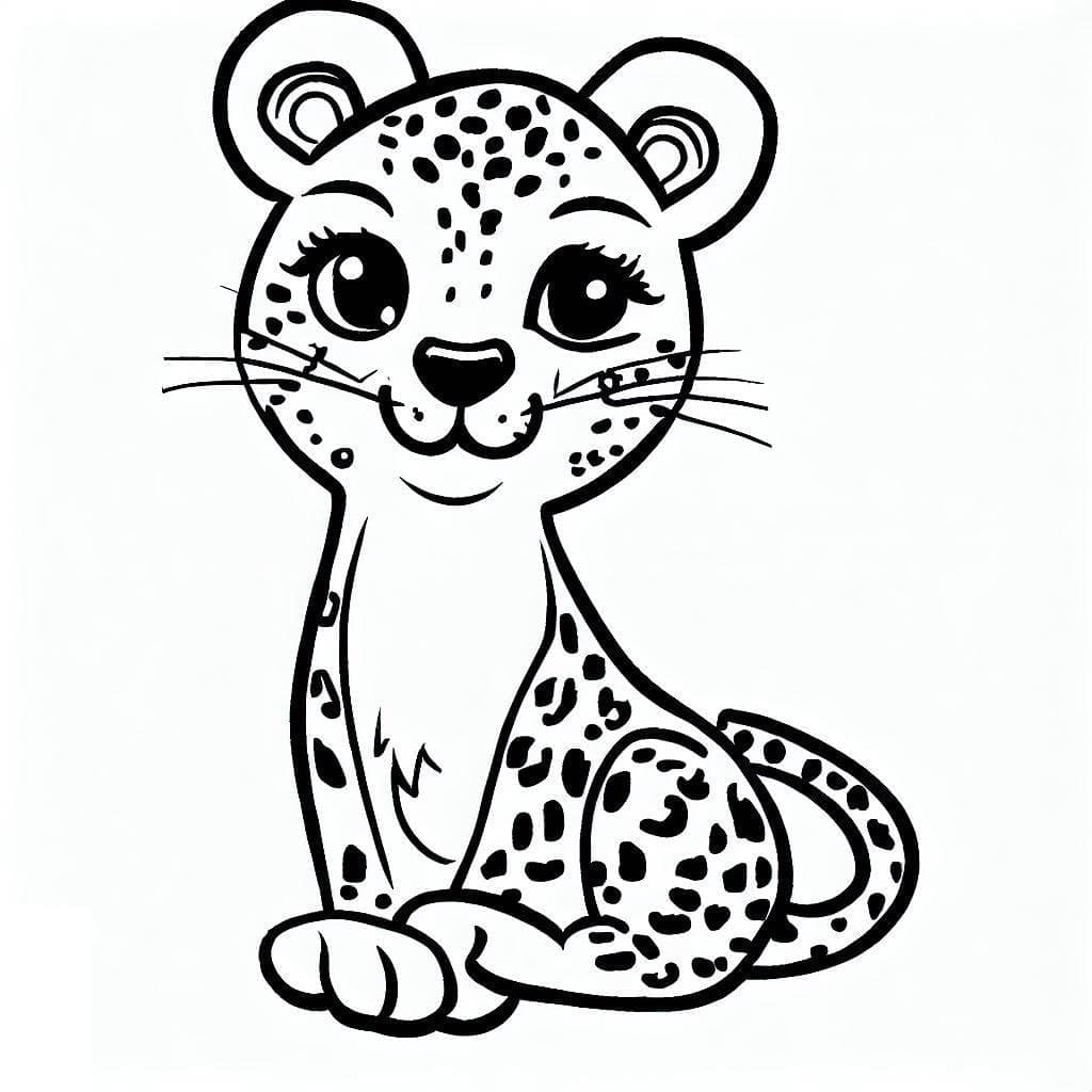 Lovely Cheetah coloring page - Download, Print or Color Online for Free