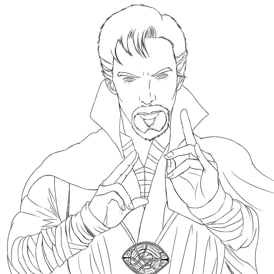 Marvel Superhero Doctor Strange coloring page