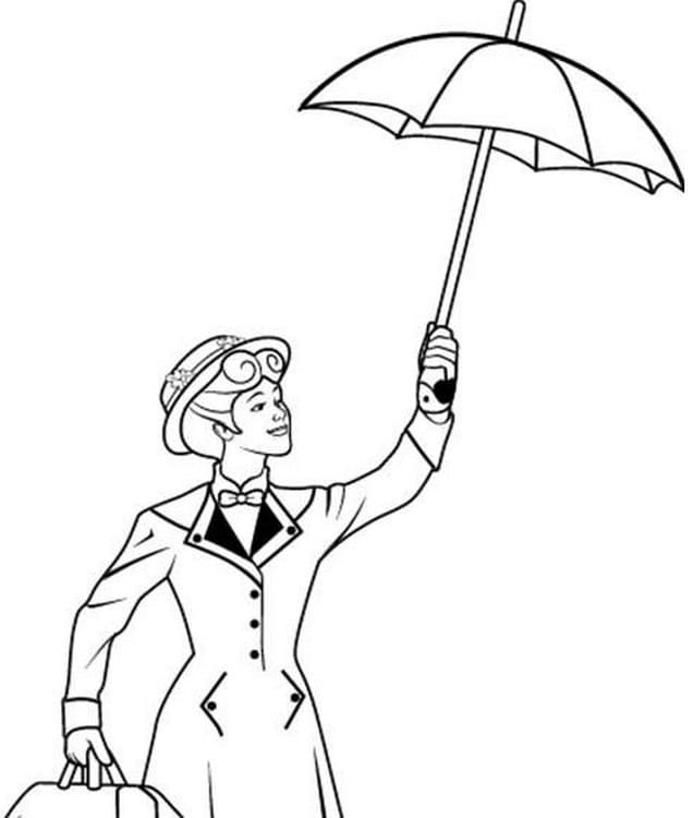 Mary Poppins with Umbrella