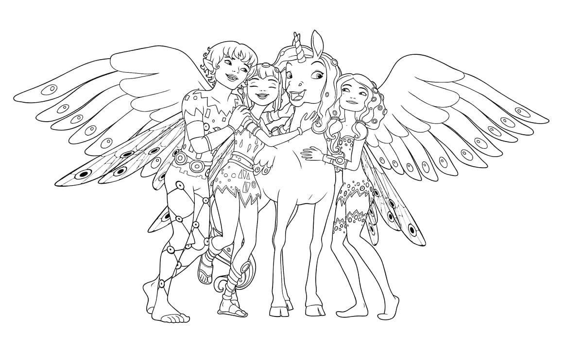 Mia and Me Characters coloring page