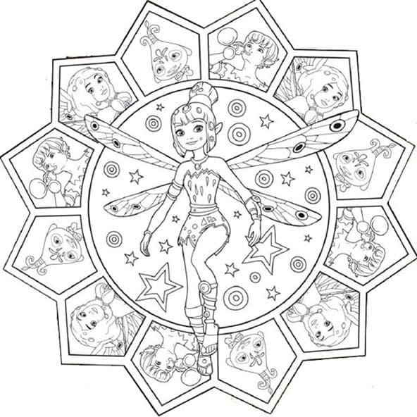 Mia and Me Mandala coloring page