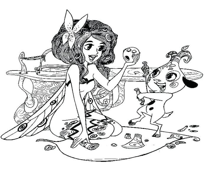 Mia and Pan Phuddle coloring page