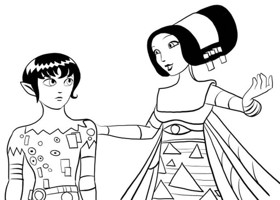 Mo and Queen Mayla coloring page