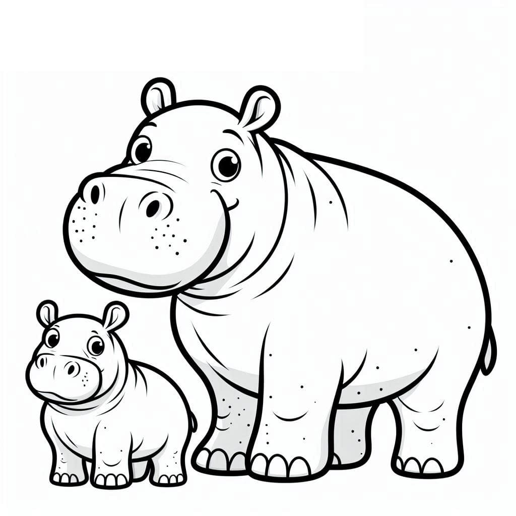 Mother and Baby Hippo