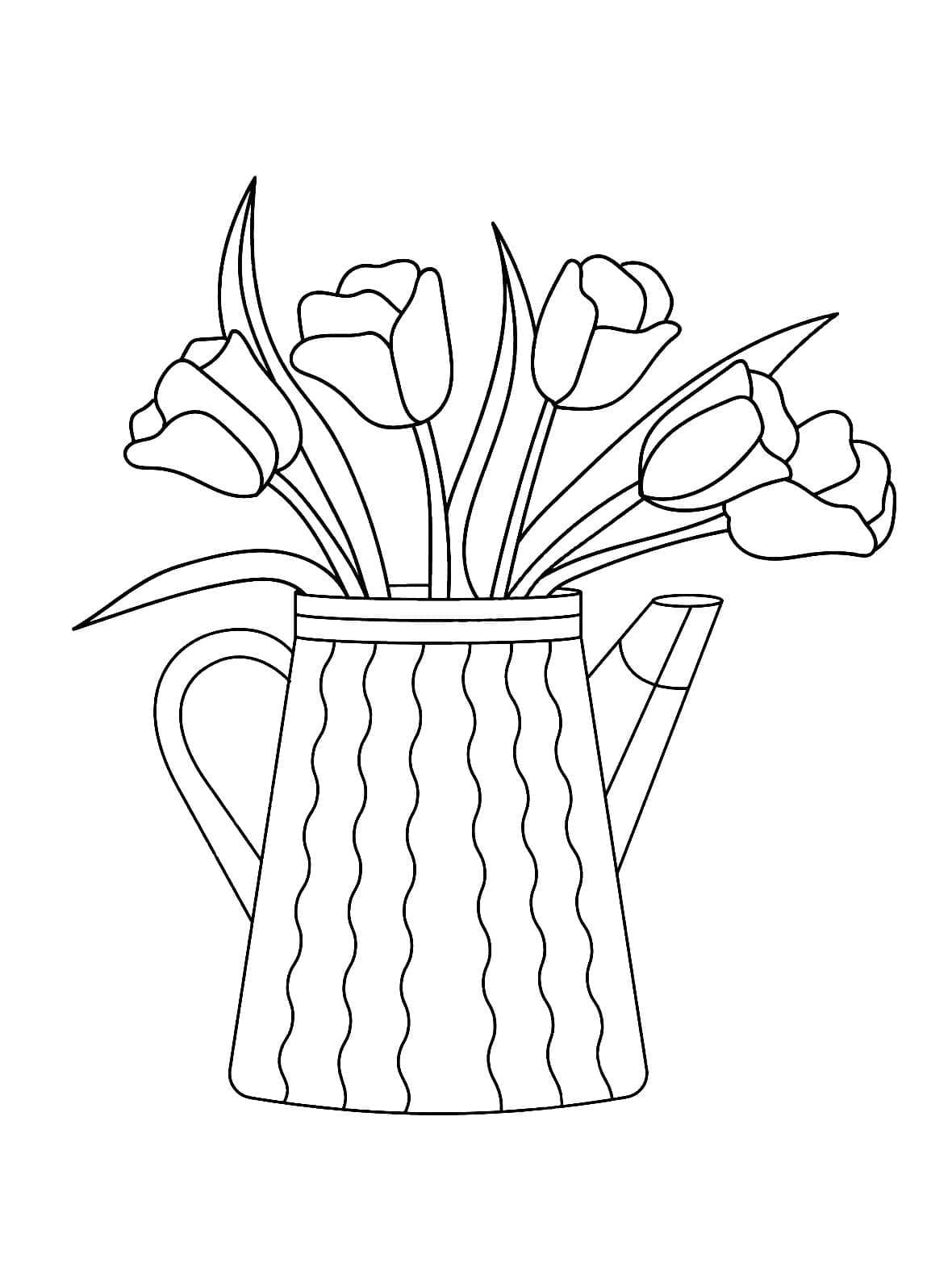 Nice Tulips coloring page