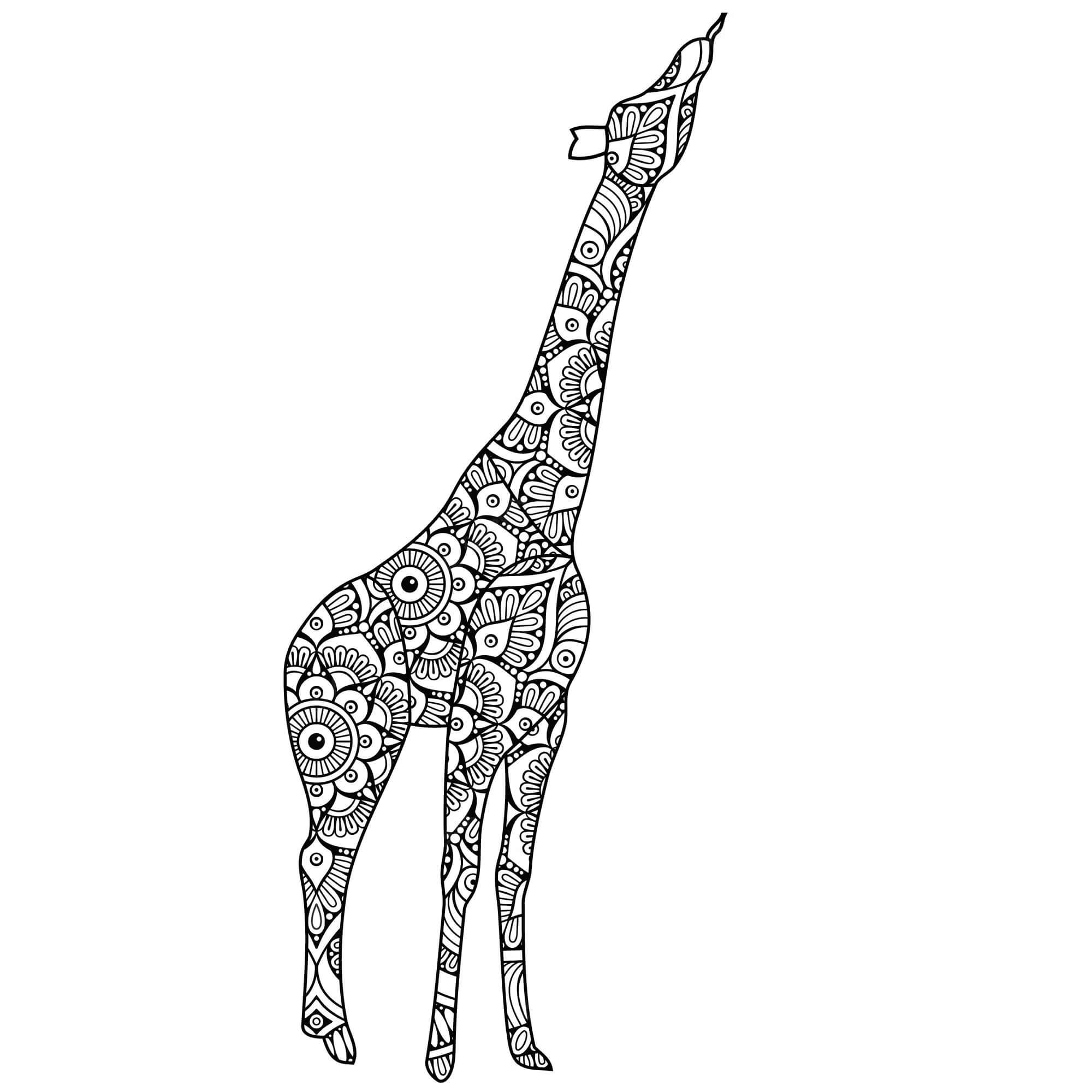 Giraffe Mandala coloring pages