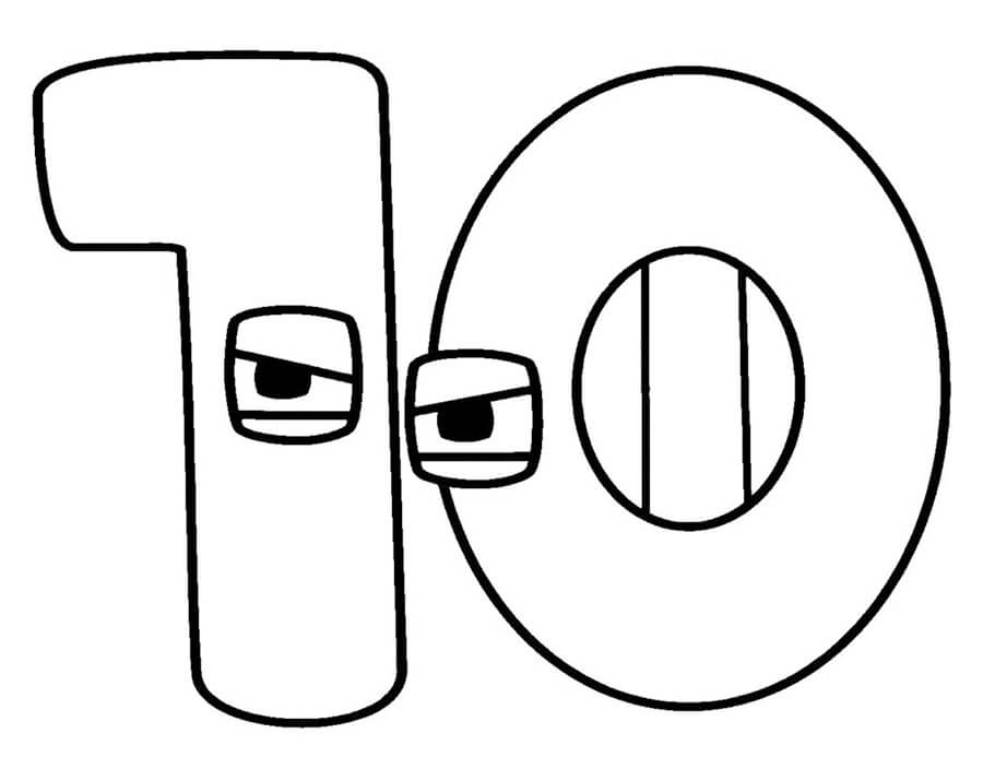 number 10 coloring page