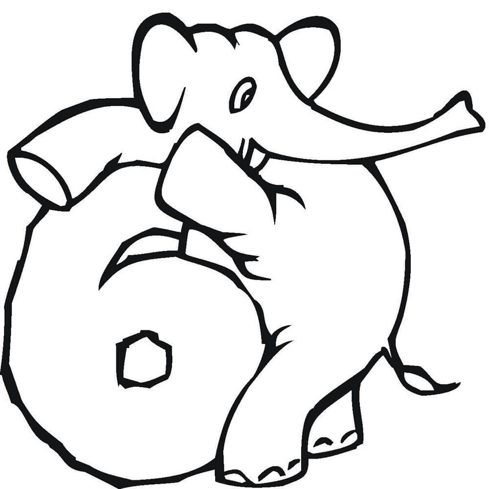 Number 6 with elephant